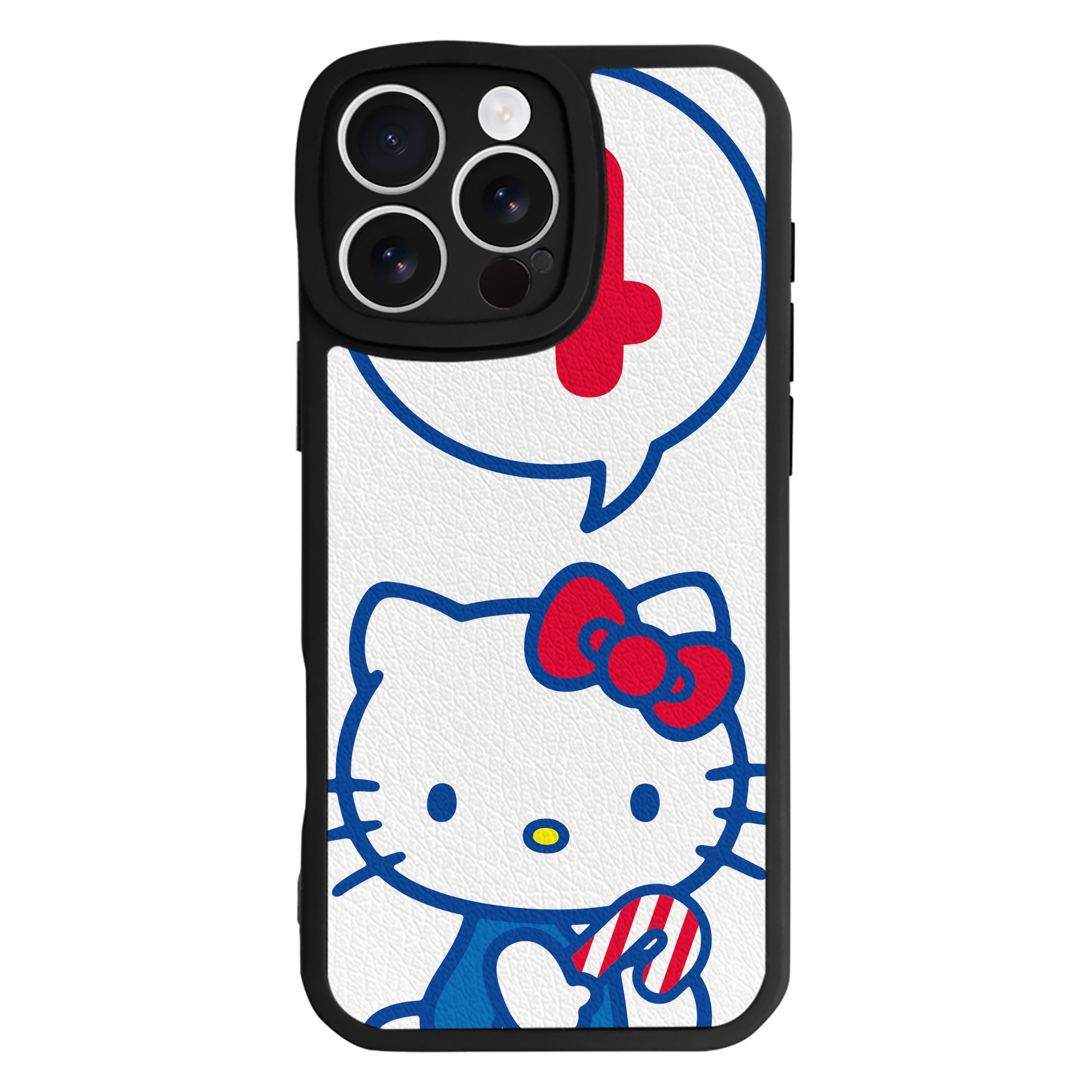 （画像用） Hello Kitty ハローキティ 【iPhone 16シリーズ対応】シリコンスマホケース（レザー調） 材質：シリコン